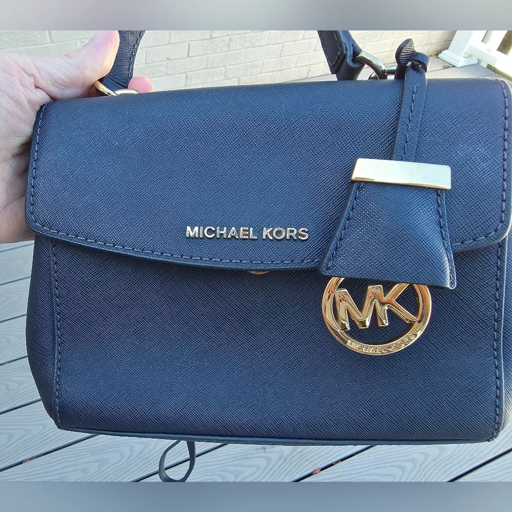 Michael Kors Ava Extra Small Saffiano Crossbody, Navy Blue - Picture 1 of 12